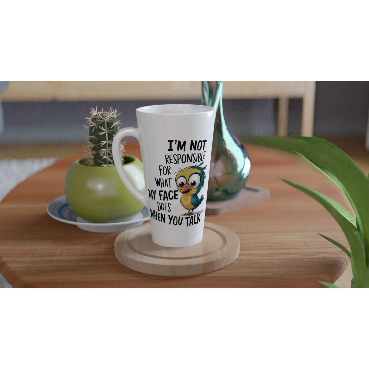 I'm Not Responsible For What My Face Does When You Talk - Personalised White Latte 17oz Ceramic Mug , Animal Sarcastic , Latte Mug