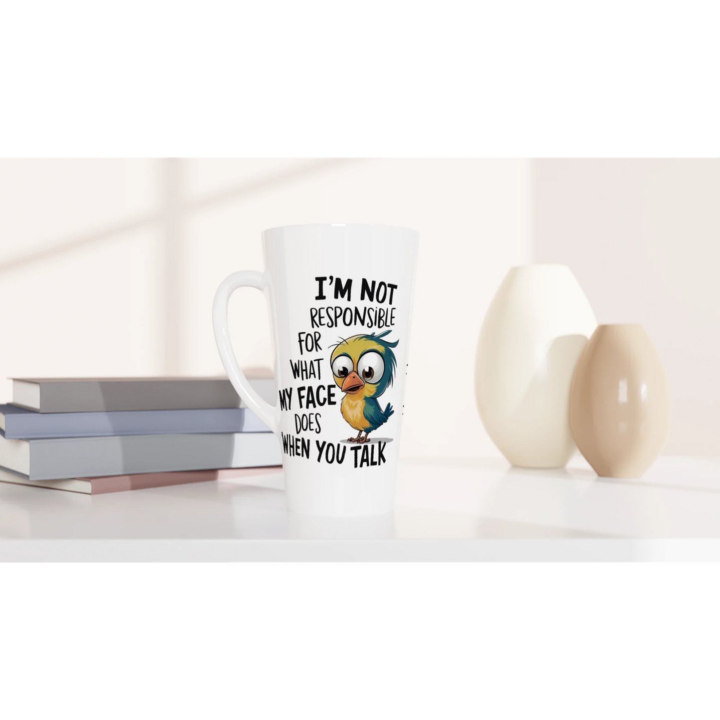 I'm Not Responsible For What My Face Does When You Talk - Personalised White Latte 17oz Ceramic Mug , Animal Sarcastic , Latte Mug
