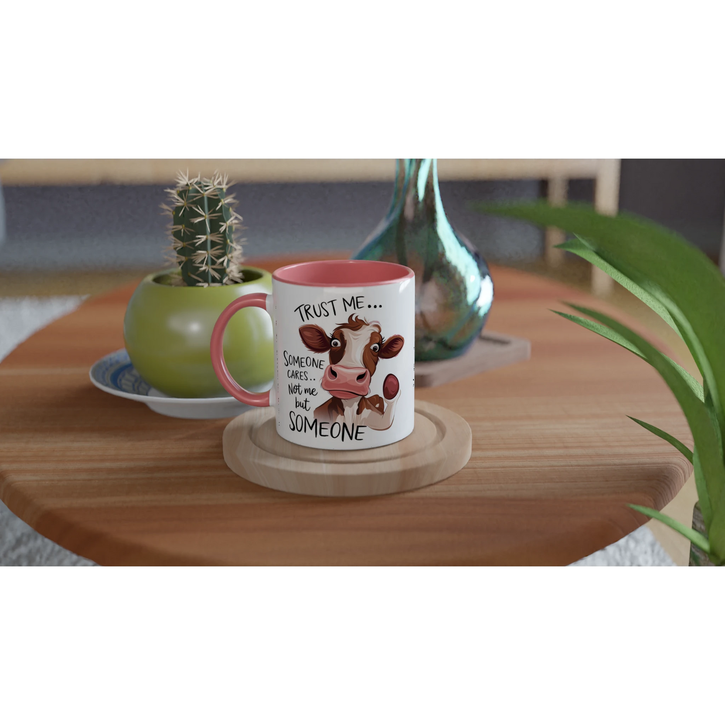 Trust Me, Someone Cares, Not Me But Someone, Cow - Personalised 11oz Ceramic Mug , Animal Sarcastic , 11oz Mug
