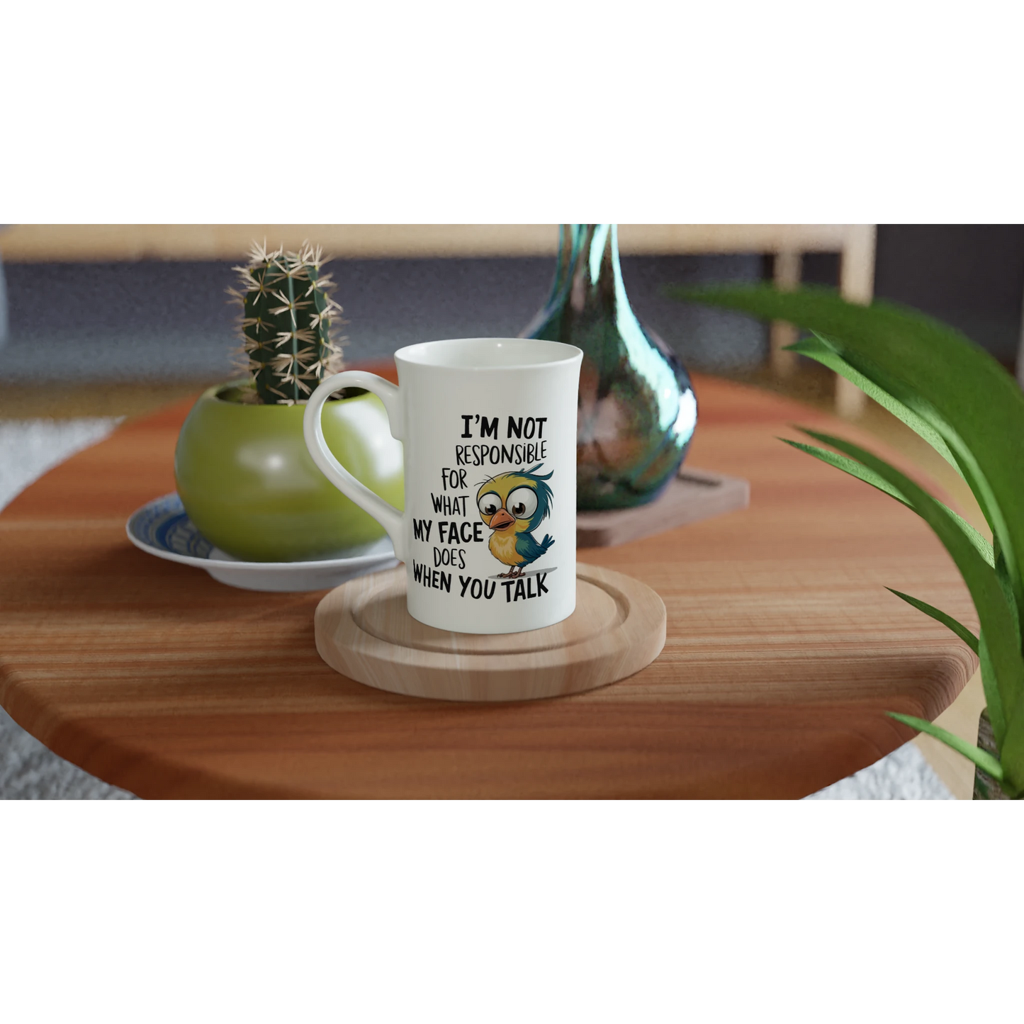 I'm Not Responsible For What My Face Does When You Talk - Personalised White 10oz Porcelain Slim Mug , Animal Sarcastic , Porcelain Mug