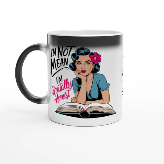 I'm Not Mean, I'm Brutally Honest - Personalised Magic 11oz Ceramic Mug Default Title , Retro Woman Sarcastic Vintage Housewife , Magic Mug
