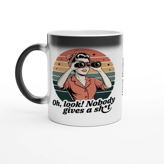 Oh Look, Nobody Gives A - Personalised Magic 11oz Ceramic Mug Default Title , Retro Woman Sarcastic Vintage Housewife , Magic Mug