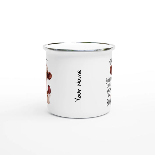 Trust Me, Someone Cares, Not Me But Someone, Cow - Personalised White 12oz Enamel Mug , Animal Sarcastic , Enamel Mug