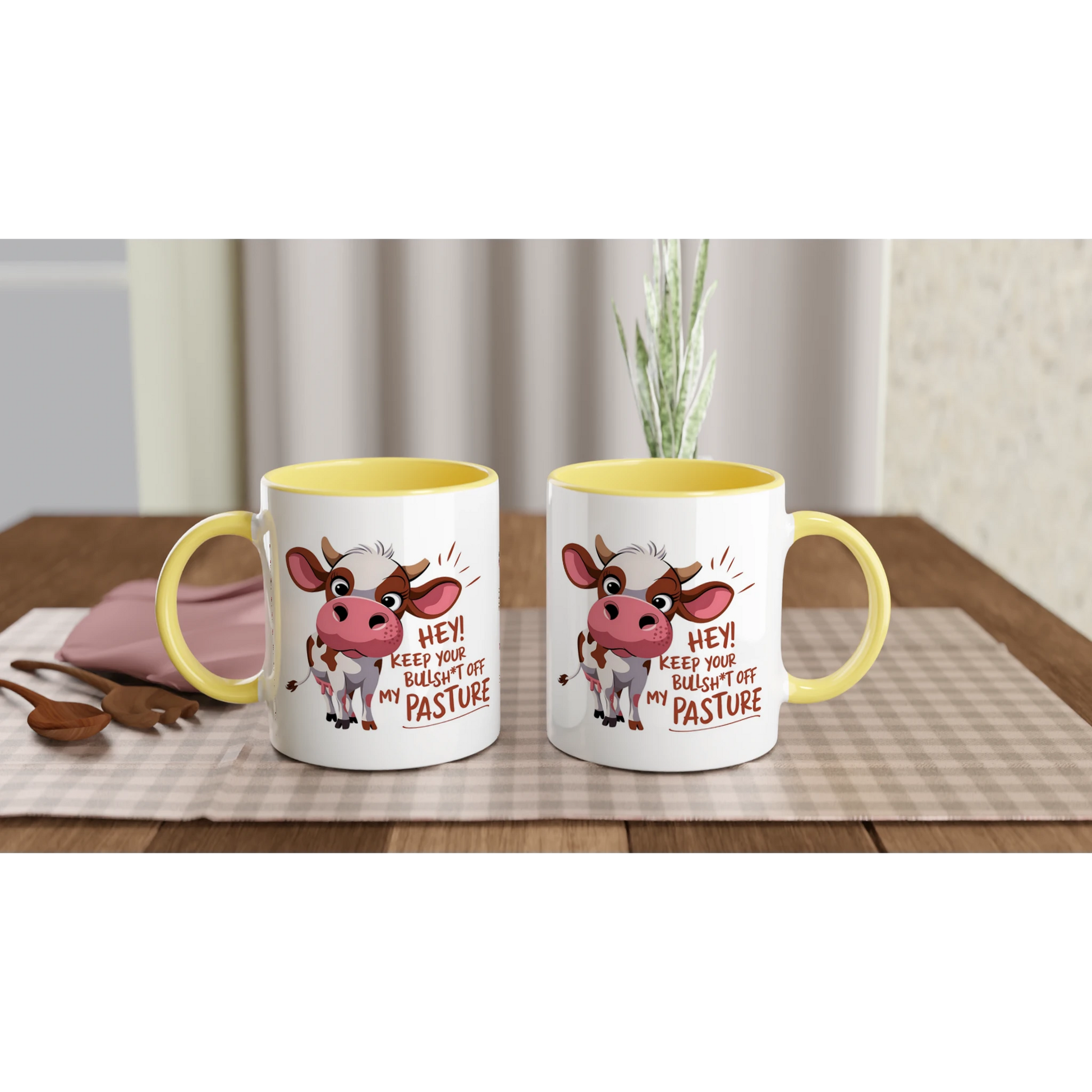 Hey, Keep Your Bull Off My Pasture - Personalised 11oz Ceramic Mug , Animal Sarcastic , 11oz Mug