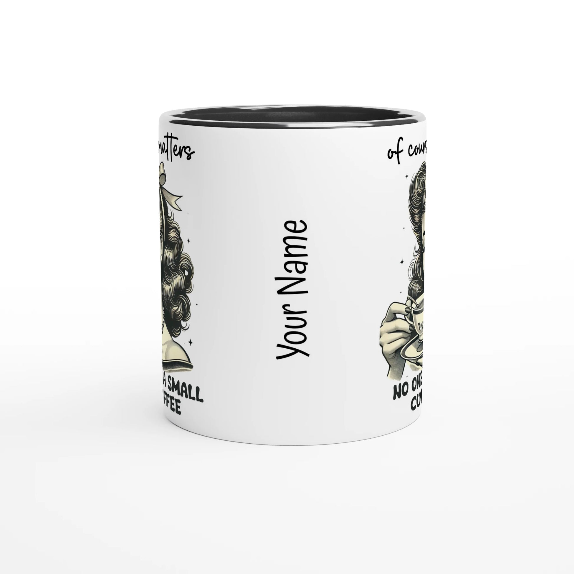 Of Course Size Matters, No One Wants A Small Cup Of Coffee - Personalised 11oz Ceramic Mug , Retro Woman Sarcastic Vintage Housewife , 11oz Mug