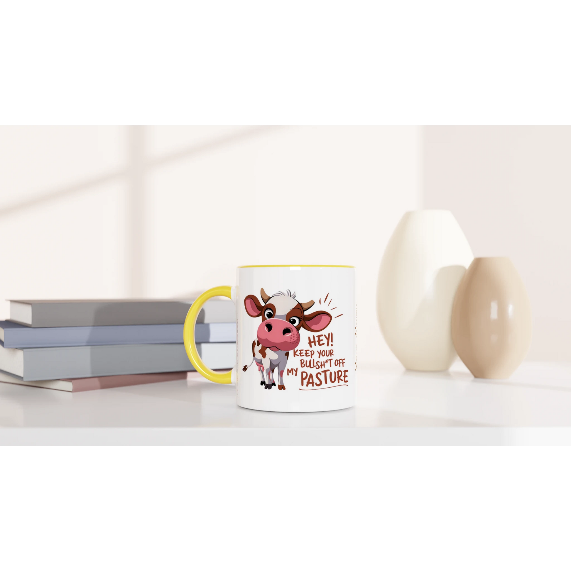 Hey, Keep Your Bull Off My Pasture - Personalised 11oz Ceramic Mug , Animal Sarcastic , 11oz Mug