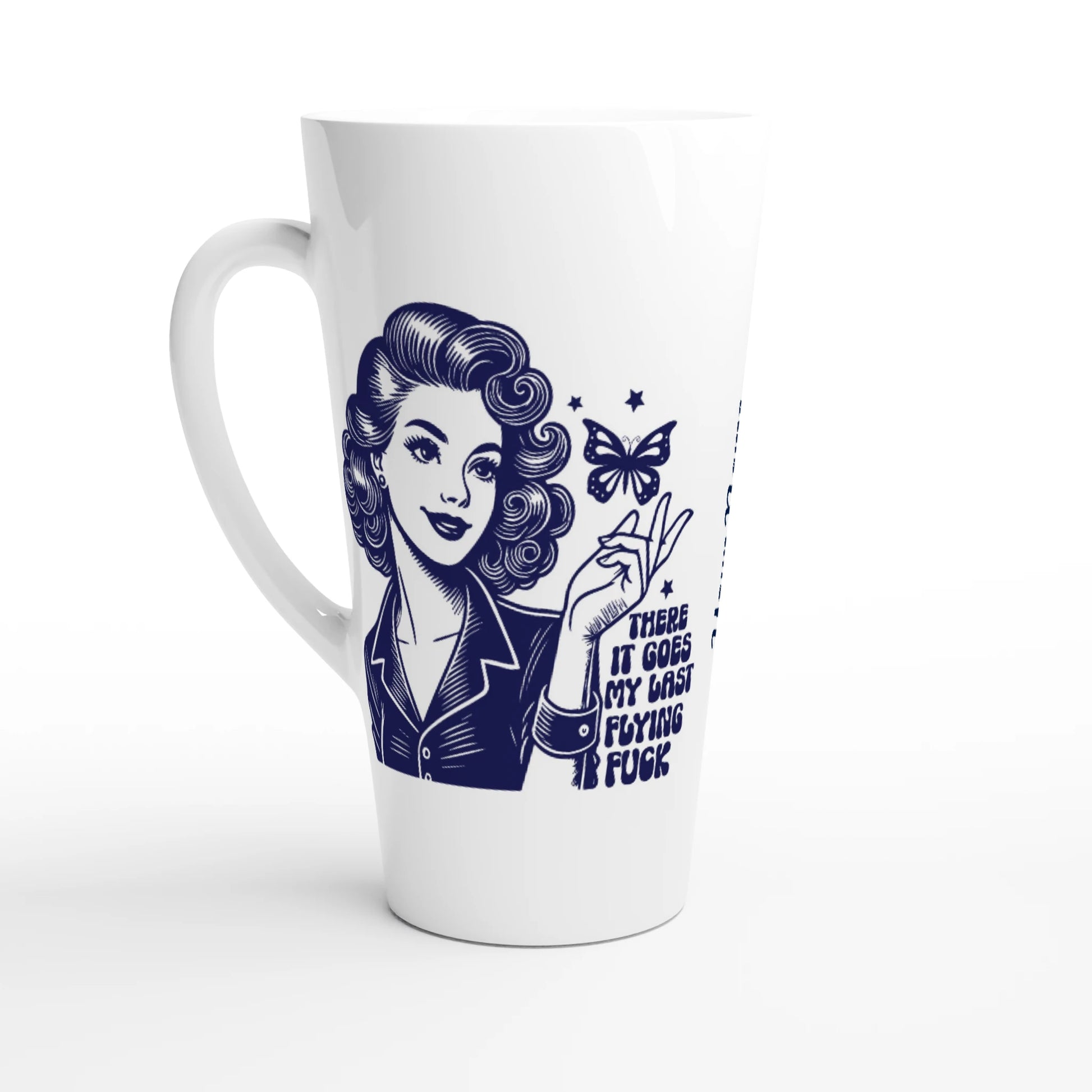 There Goes My Last Flying - Personalised White Latte 17oz Ceramic Mug Default Title , Retro Woman Sarcastic Vintage Housewife , Latte Mug