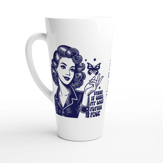 There Goes My Last Flying - Personalised White Latte 17oz Ceramic Mug Default Title , Retro Woman Sarcastic Vintage Housewife , Latte Mug