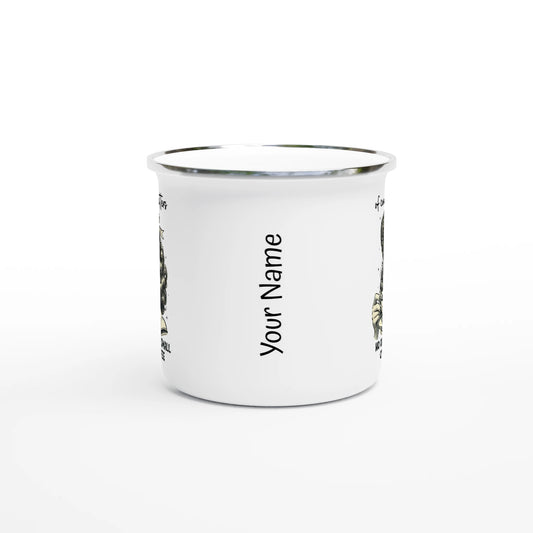 Of Course Size Matters, No One Wants A Small Cup Of Coffee - Personalised White 12oz Enamel Mug , Retro Woman Sarcastic Vintage Housewife , Enamel Mug