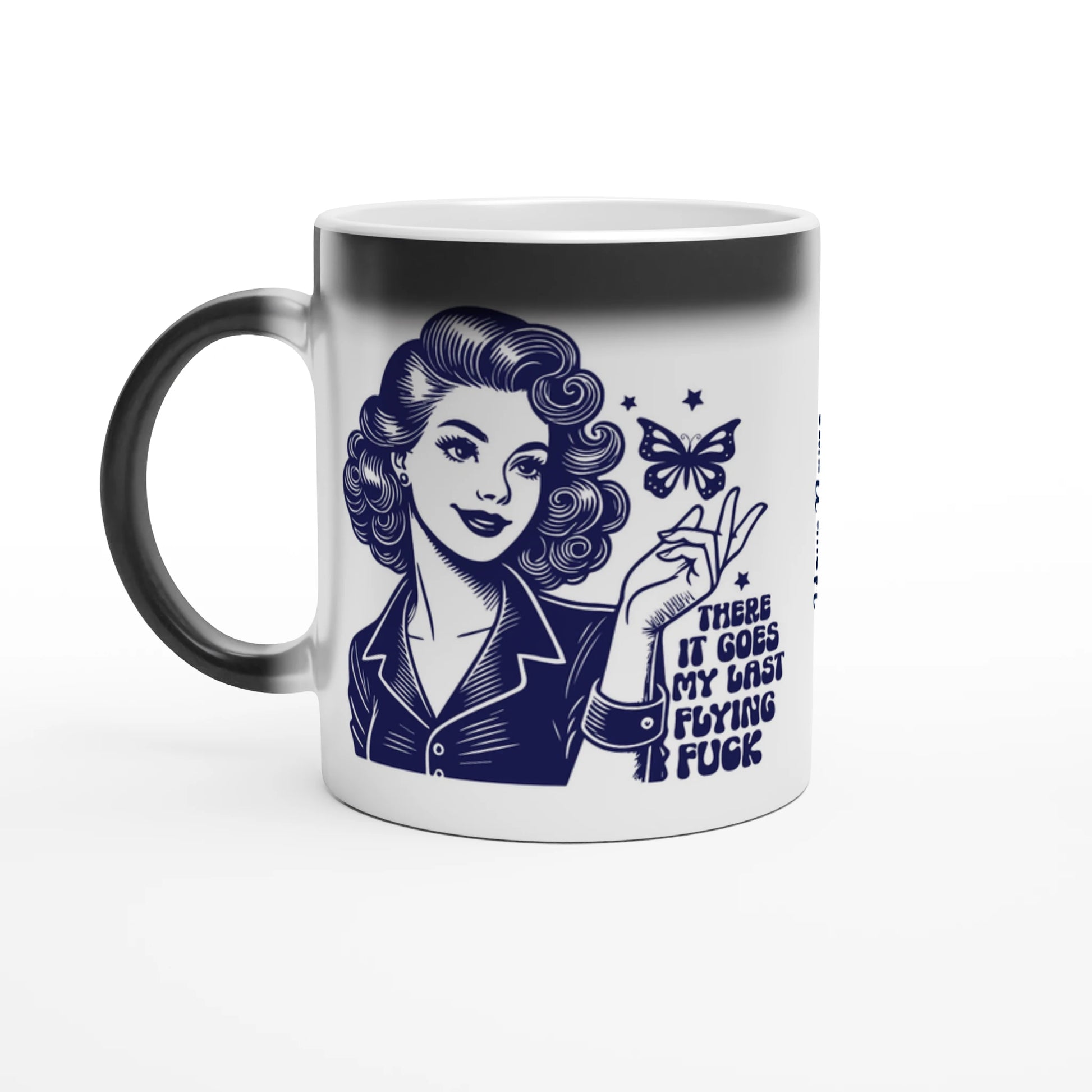 There Goes My Last Flying - Personalised Magic 11oz Ceramic Mug Default Title , Retro Woman Sarcastic Vintage Housewife , Magic Mug