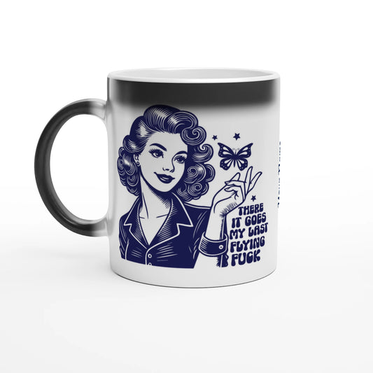 There Goes My Last Flying - Personalised Magic 11oz Ceramic Mug Default Title , Retro Woman Sarcastic Vintage Housewife , Magic Mug