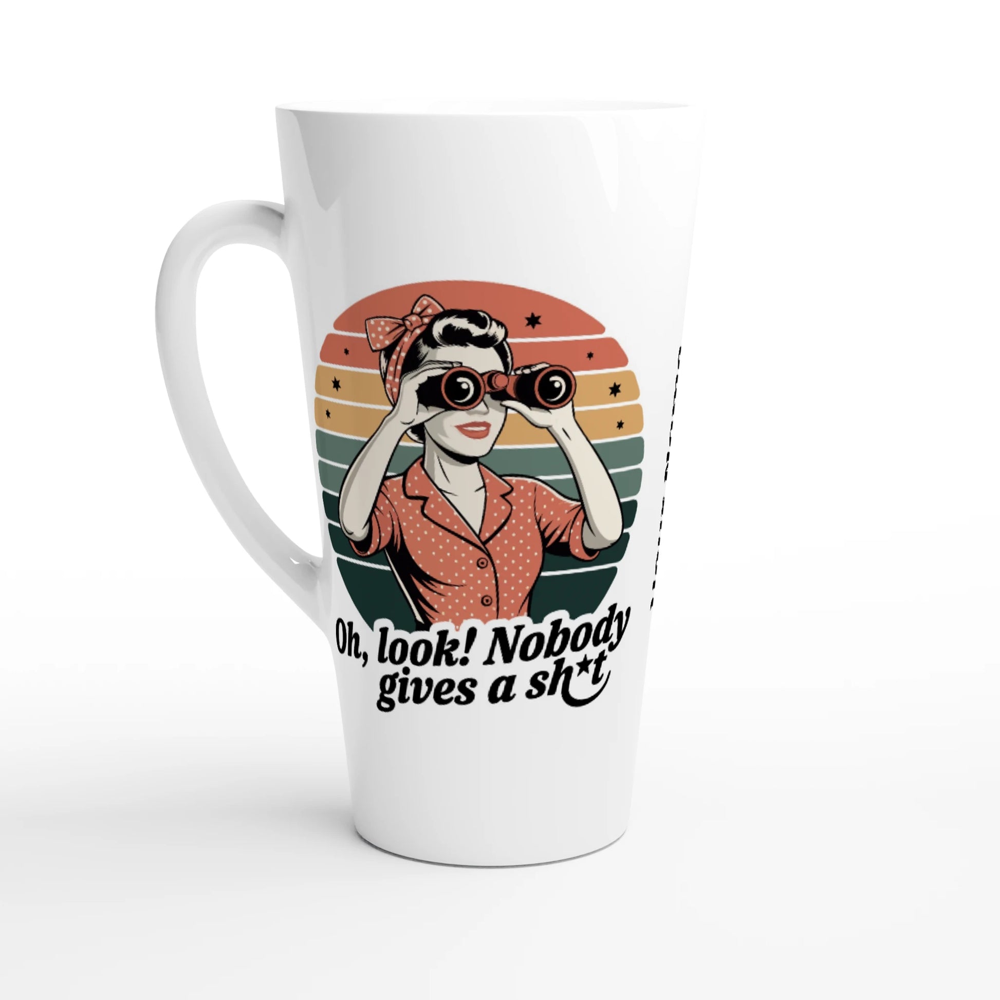 Oh Look, Nobody Gives A - Personalised White Latte 17oz Ceramic Mug Default Title , Retro Woman Sarcastic Vintage Housewife , Latte Mug