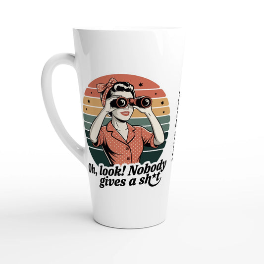 Oh Look, Nobody Gives A - Personalised White Latte 17oz Ceramic Mug Default Title , Retro Woman Sarcastic Vintage Housewife , Latte Mug