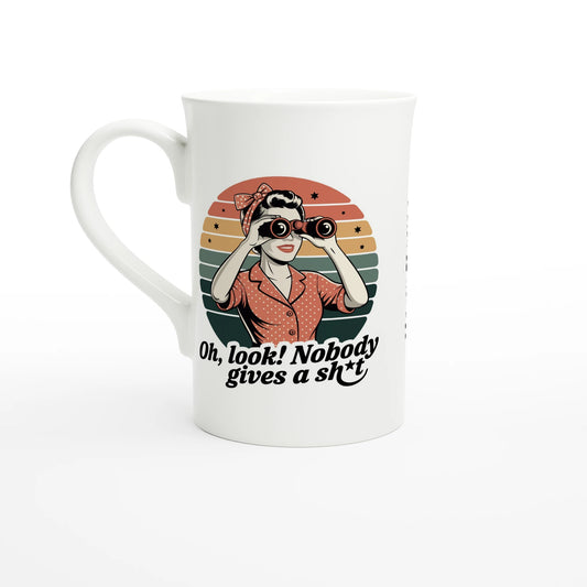Oh Look, Nobody Gives A - Personalised White 10oz Porcelain Slim Mug Default Title , Retro Woman Sarcastic Vintage Housewife , Porcelain Mug