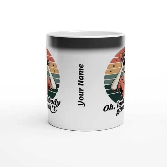 Oh Look, Nobody Gives A - Personalised Magic 11oz Ceramic Mug , Retro Woman Sarcastic Vintage Housewife , Magic Mug