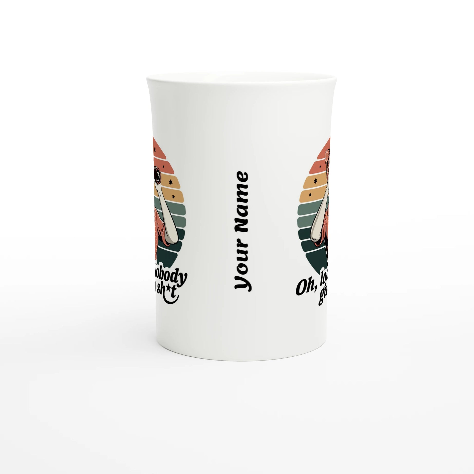 Oh Look, Nobody Gives A - Personalised White 10oz Porcelain Slim Mug , Retro Woman Sarcastic Vintage Housewife , Porcelain Mug